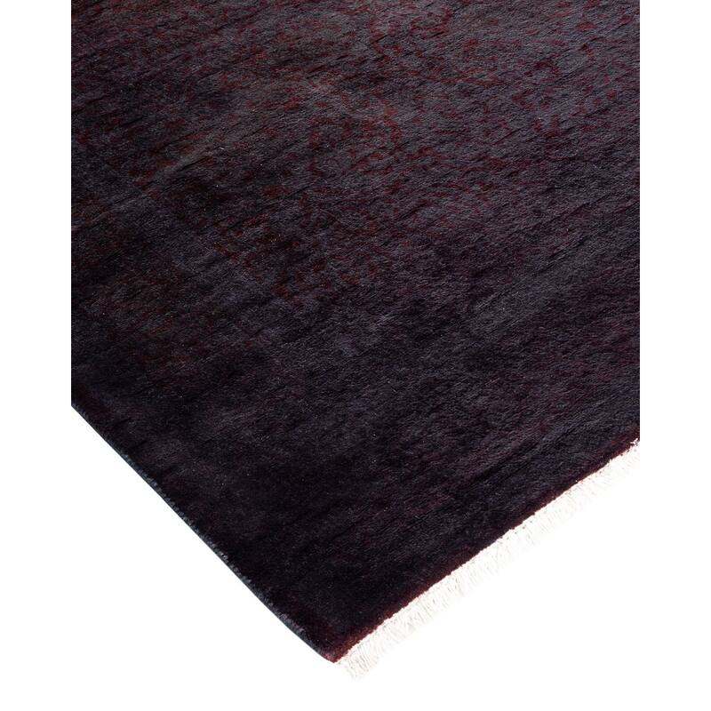Overton Hand Knotted Wool Vintage Inspired Modern Contemporary Overdyed Purple Runner Rug - 3' 0" x 9' 3"