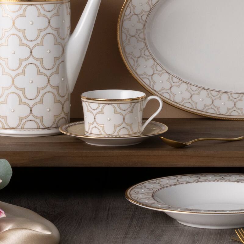 Noritake Trefolio Gold Set Of 4 Teacups, 7-1/2 oz.