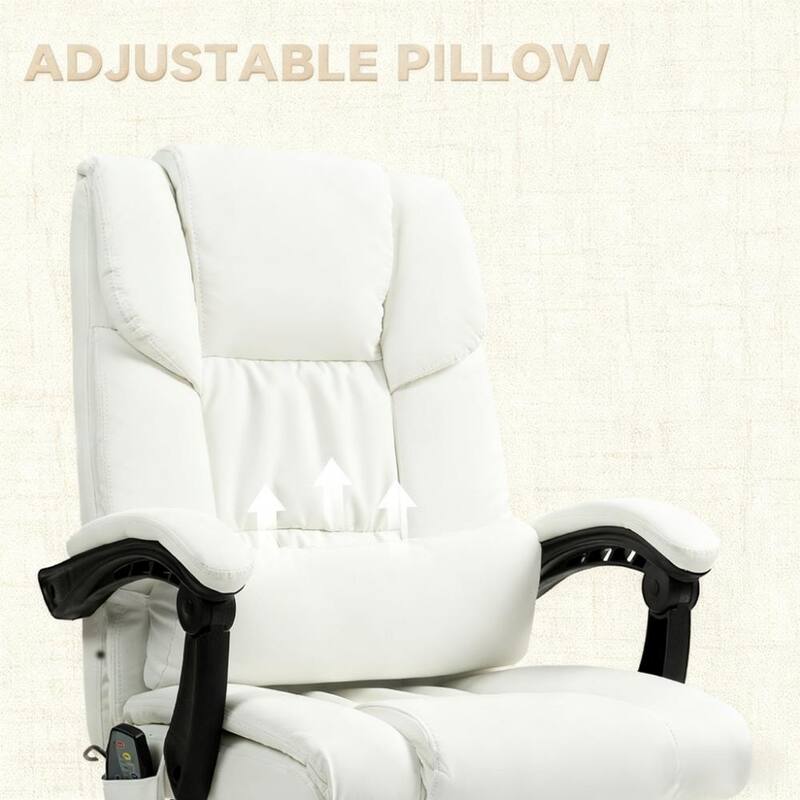 Massage Office Chair with 6 Vibrating Points, High Back Reclining Office Chair with Footrest and Remote, For Home and Office