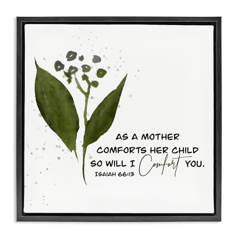 Stupell Proverb & Abstract Flower Framed Floater Canvas Wall Art Design By Amber Clarkson - 25 x 25 - Black