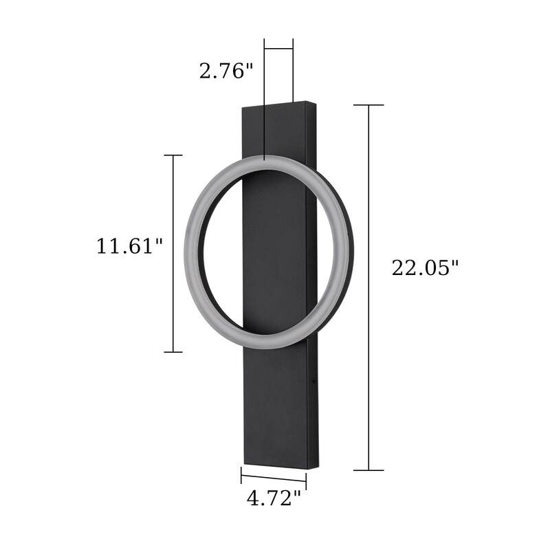 22" H Outdoor Linear Integrated LED Wall Sconce - H22.05" x W11.6" x D2.8"