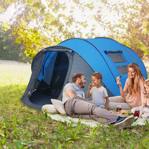 Outsunny 12' x 12' Screen House Room, 8 Person Camping Tent w/ Carry Bag and 4 Mesh Walls for Hiking, Backpacking, and Traveling, Easy Set Up