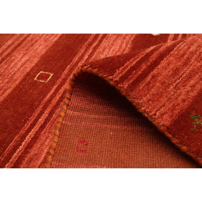 ECARPETGALLERY Hand Loomed Kashkuli Gabbeh Dark Copper Wool Rug - 6'6 x 9'9