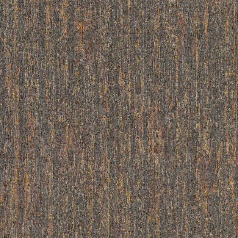 Galerie Wallcoverings Woods and Wicker Collection Tree Bark Effect Metallic Finish Vinyl on Non-woven Wallpaper Roll - 33-feet long x 21-inches wide - Bronze