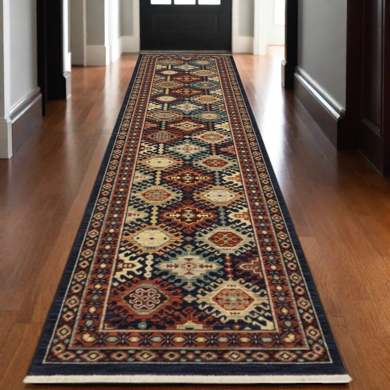 HomeRoots Oriental Traditional Rectangle Area Rug - 145.67' X '30.71' X '0.32