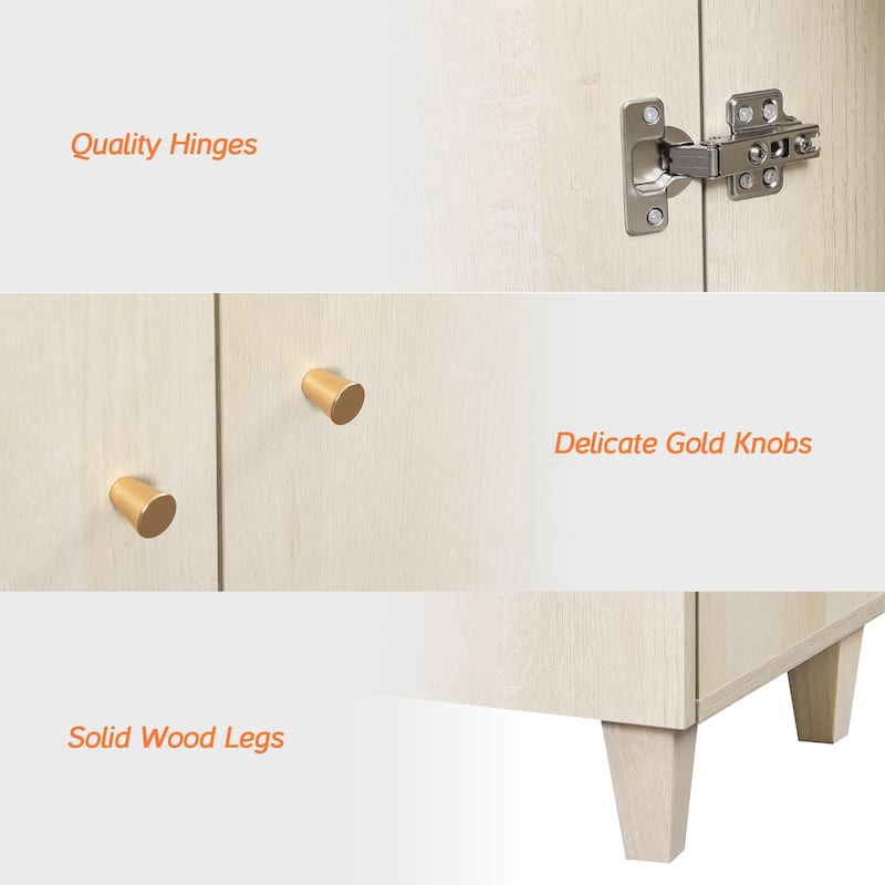 WAMPAT 71" Tall Bookcase with Doors&Storage Cabinet for Home Office