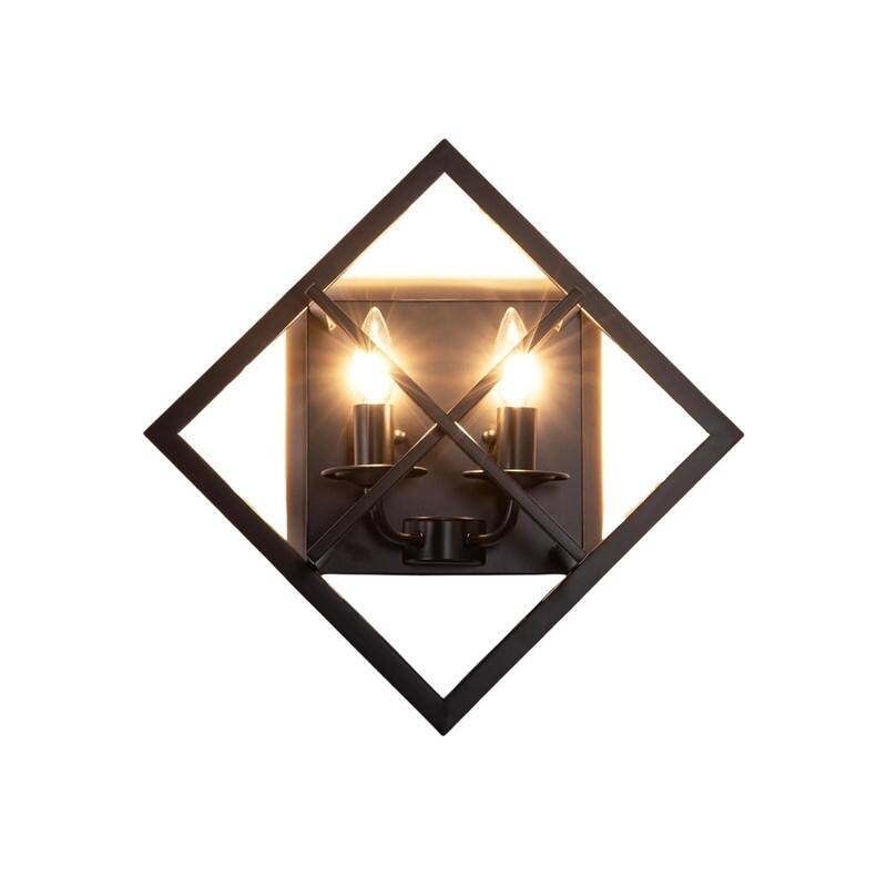 2 Light wall sconces black wall light fixtures cast iron indoor wall light