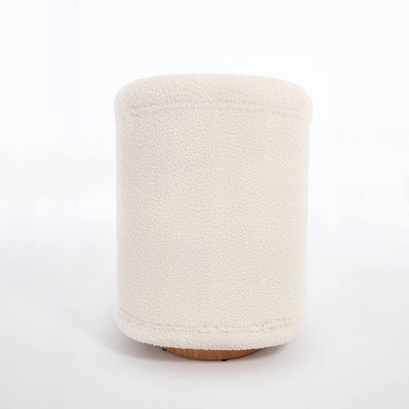 360-degree Swivel Barrel Chair with Teddy Upholstery