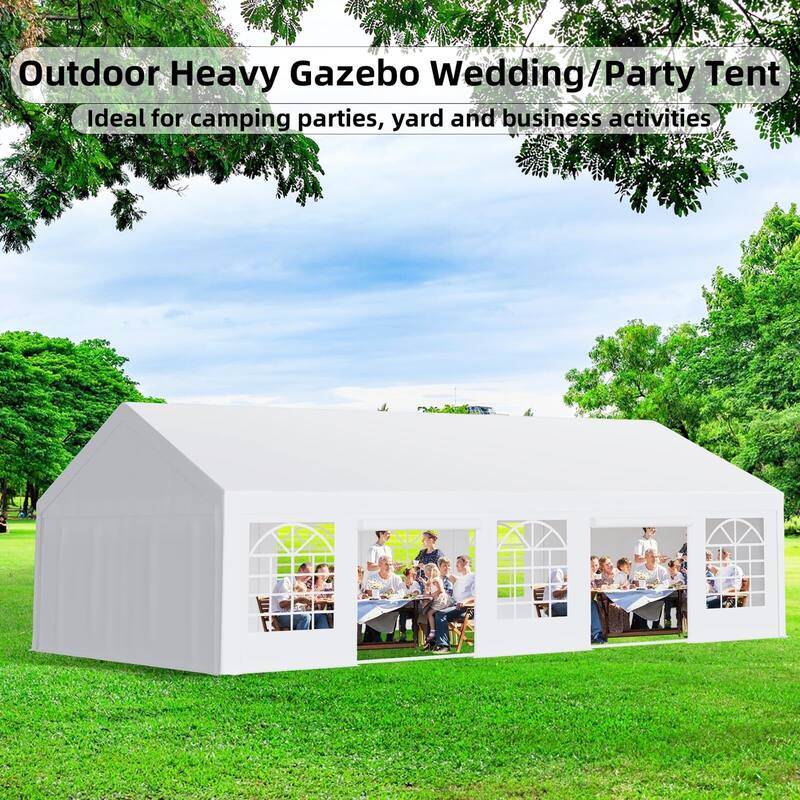 Outdoor Wedding Canopy Tents for Parties with Removable Sidewalls & 3 Storage Bags, Waterproof Gazebo Shelter