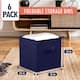 6 Pack Foldable Collapsible Storage Box Bins Shelf Basket Cube Organizer with Dual Handles -13 x 13 x 13