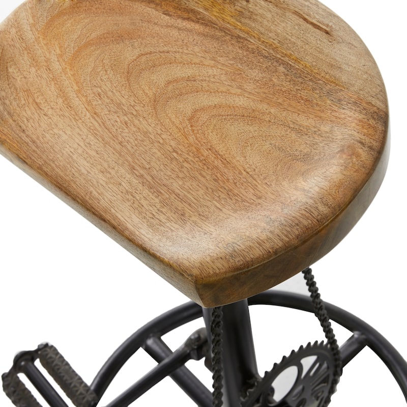 Brown Metal Bike Counter Stool with Pedals
