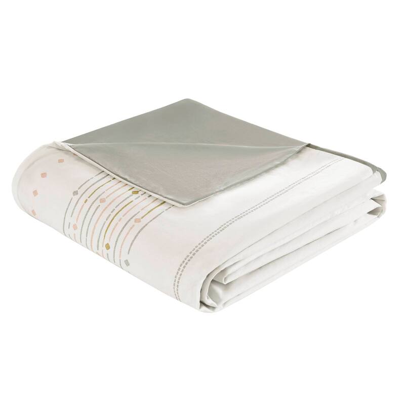 INK+IVY Nea Cotton Printed Duvet Cover Set with Trims