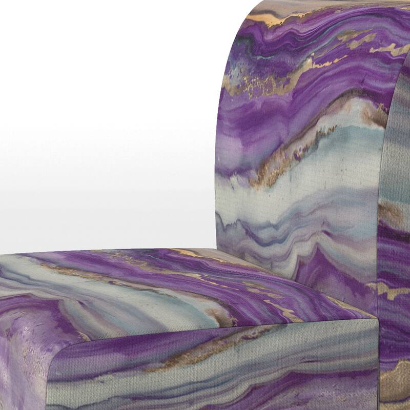 Designart "Coast Blue Sea Waves Watercolour" Upholstered Abstract Accent Chair - Modern Arm Chair For Bedroom