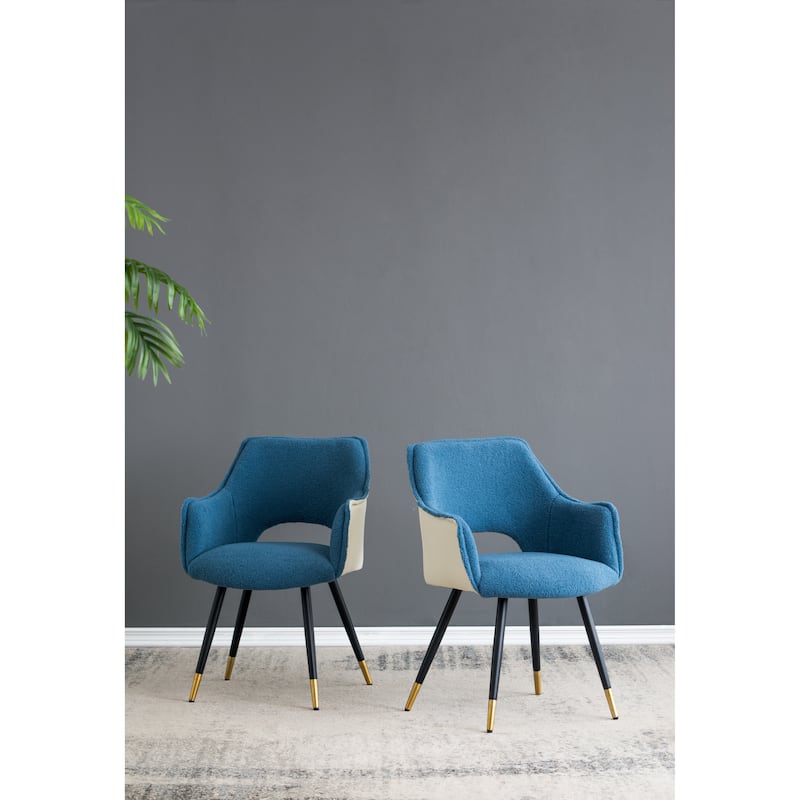 Modern 23.2" Upholstered Accent Chair with Iron Legs for Living Room (Set of 2)