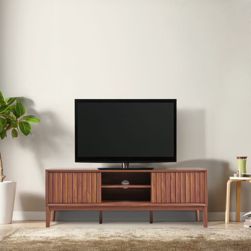 Damien 58 in. Farmhouse 3-Storage Sliding Door TV Stand Fits TVs up to 65 in. with Cable Management, by JONATHAN Y - 58"
