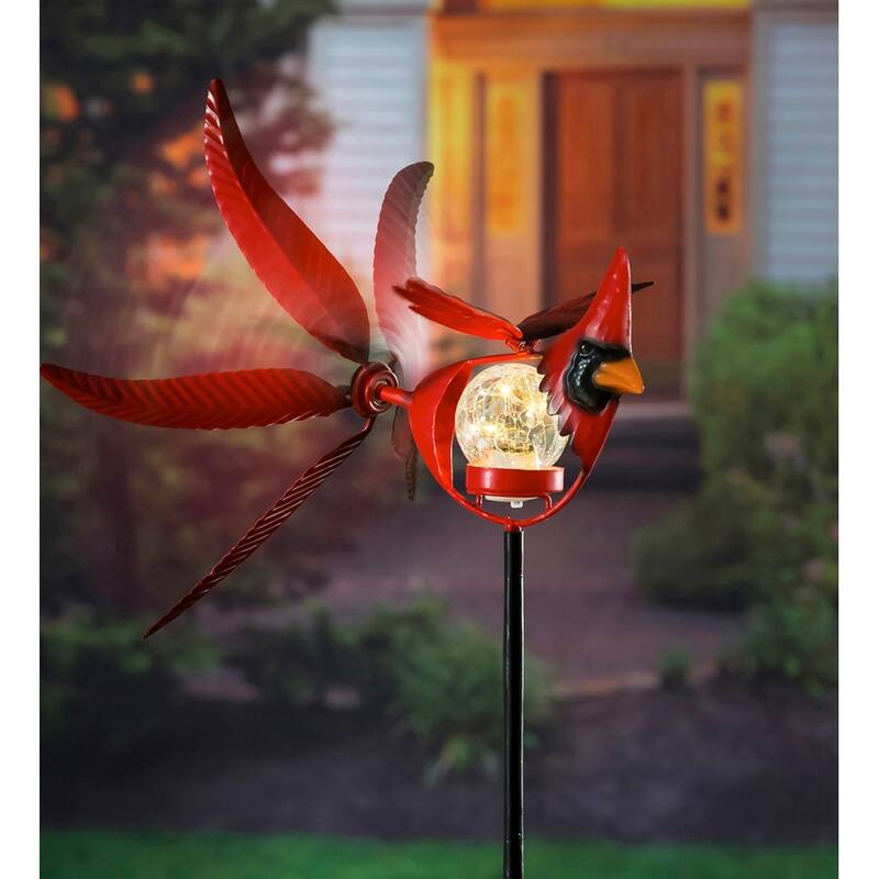 38 in. Solar Cardinal Staked Wind Spinner
