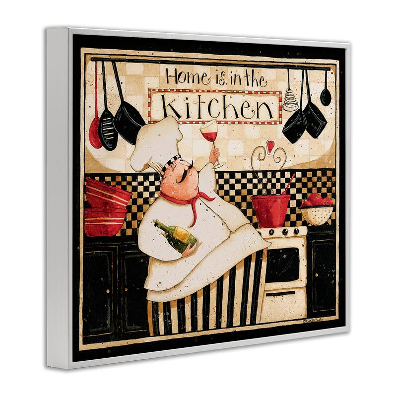 Stupell Home is in the Kitchen with Happy Chef Illustration Framed Wall Art