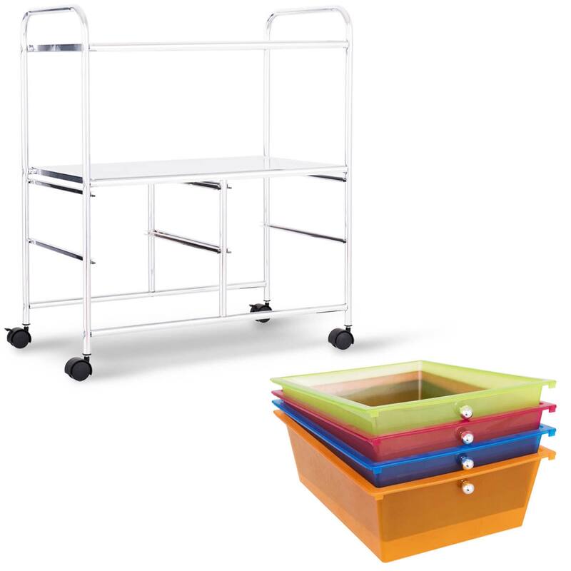 Costway 4Drawer Rolling Storage Cart shelf Scrapbook Paper Office - See Details