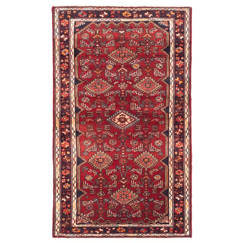 ECARPETGALLERY Hand-knotted Andelz Dark Red Wool Rug - 3'11 x 6'7