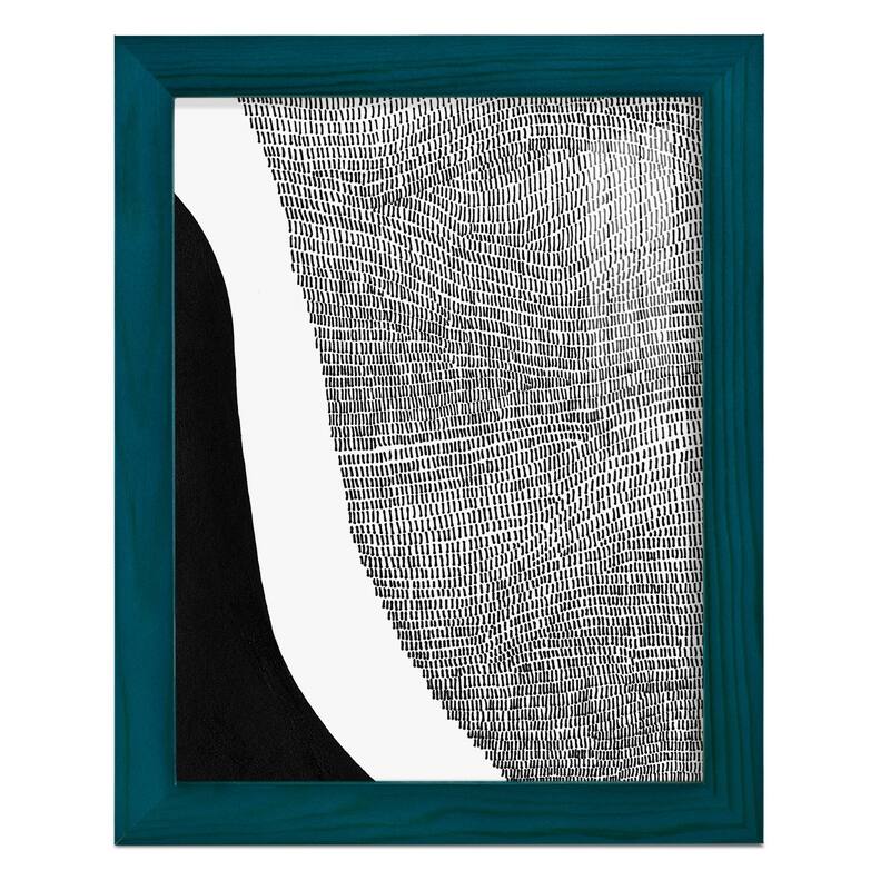 Black & White Abstract I -Framed Print w/glass-Cherry Red