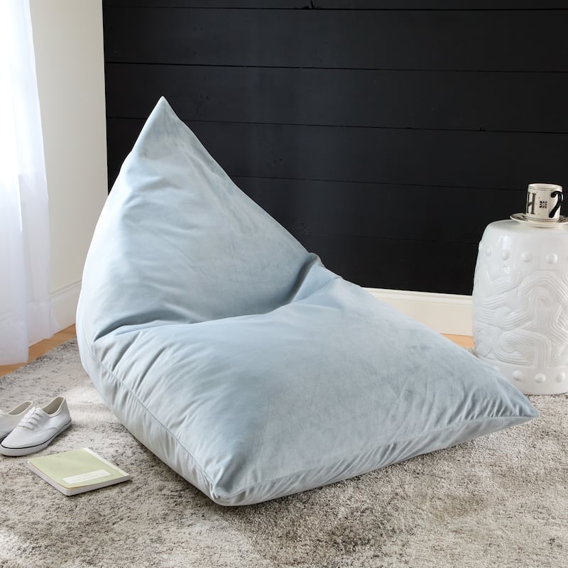 Sorra Home Solid Velvet Indoor Bean Lounger - Dusk 54 in W x 38 in W x 21 in H