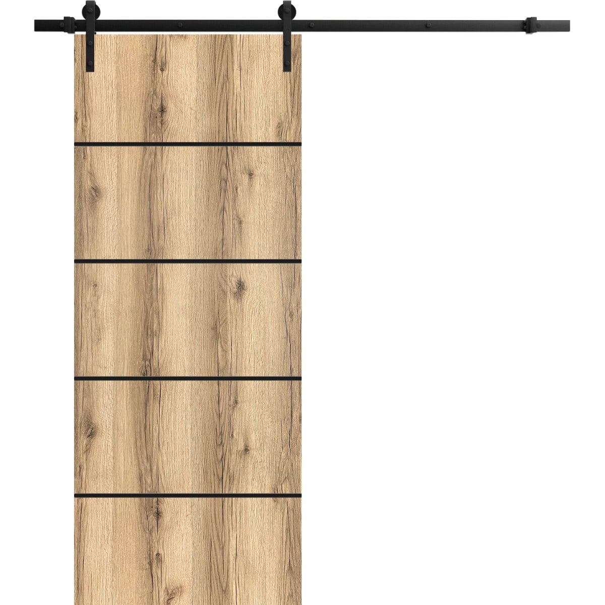 SartoDoors Planum 0015 | Bedroom Door Barn Door | Solid Wood | Hardware Set | 36x80, Oak Bathroom Door Pantry Door Closet Door