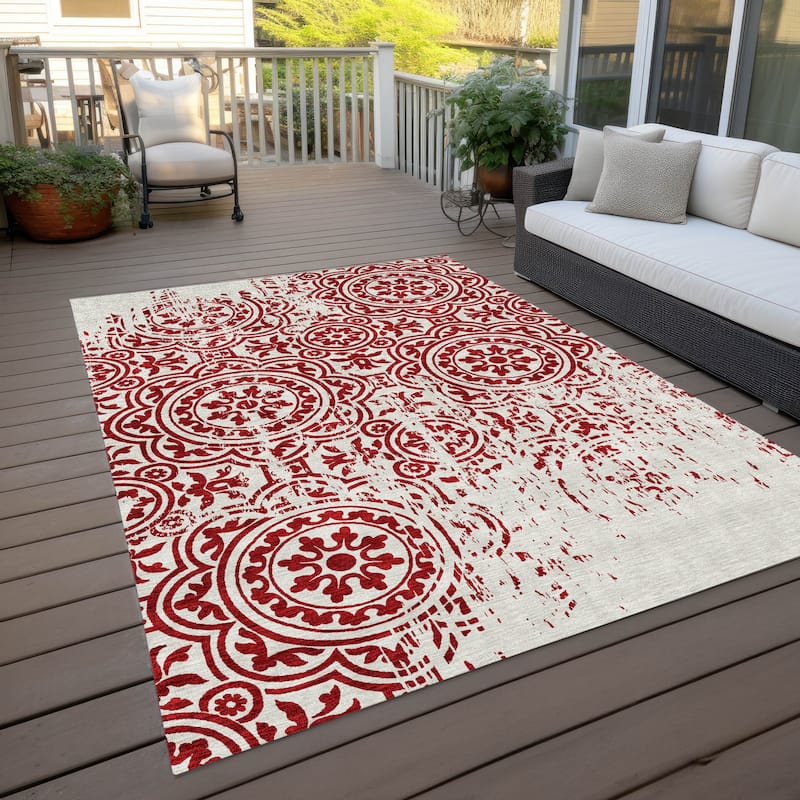Machine Washable Indoor/ Outdoor Chantille Suzani Vintage Rug