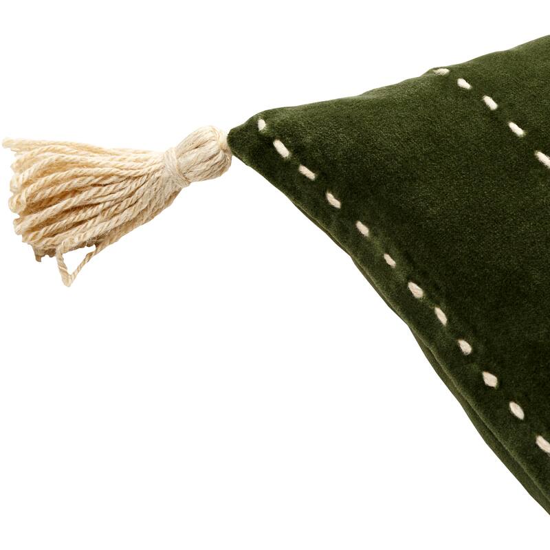 Lexy Thin Stripe Bright Lumbar Pillow with Corner Tassels