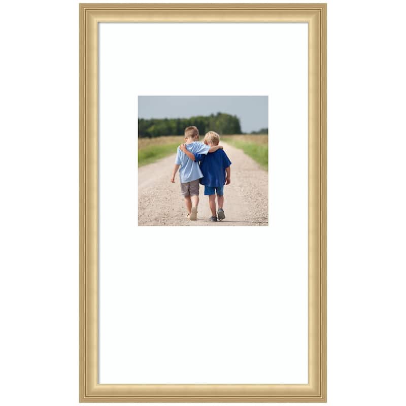 Kate and Laurel Florence Gold Photo Frame - 13x22 matted to 8x8 - Gold