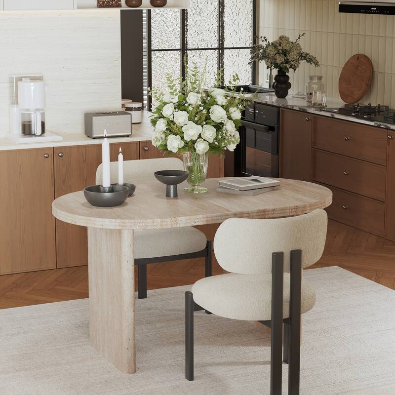 55.12" to 78.26" Modern Extendable Dining Table: Mid-Century Removable Leaf Design for Dining Room & Kitchen