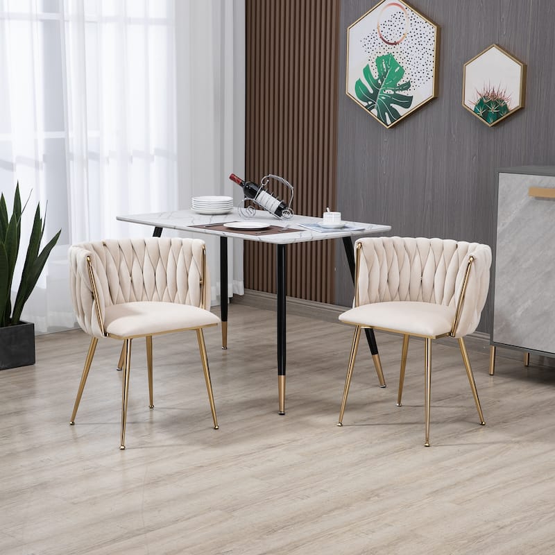 Modern Leisure Accent Dining Chair Set of 2 - Ivory