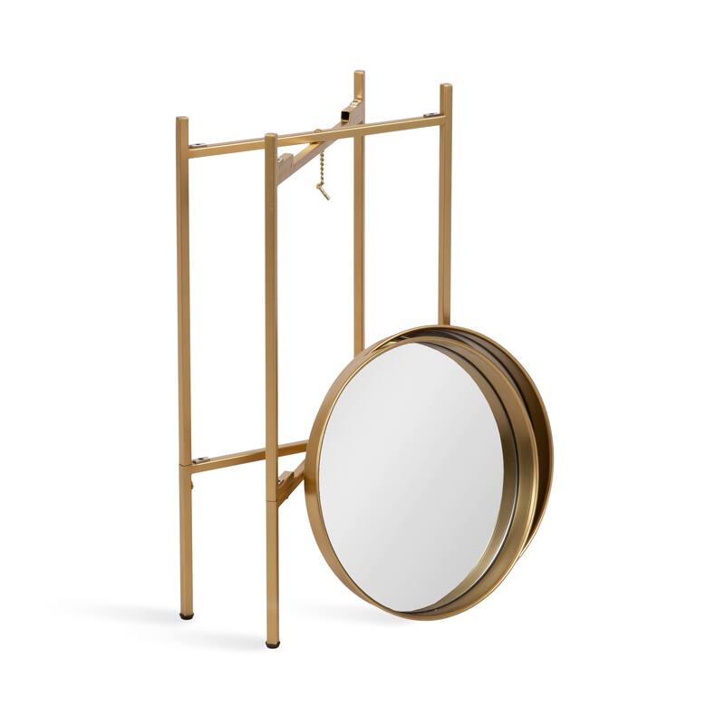 Kate and Laurel Celia Round 2-Tier Metal Foldable Tray Table