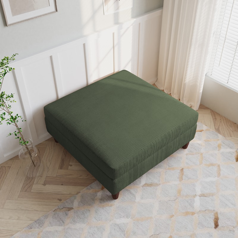 Corduroy Accent Chair with Ottoman Modular Couch Sectional Sofa