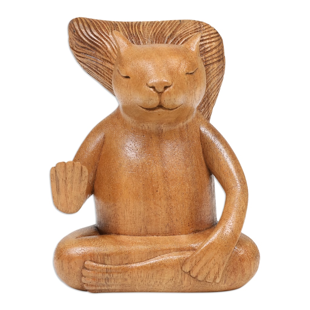 Novica Handmade Blessing Squirrel Wood Sculpture