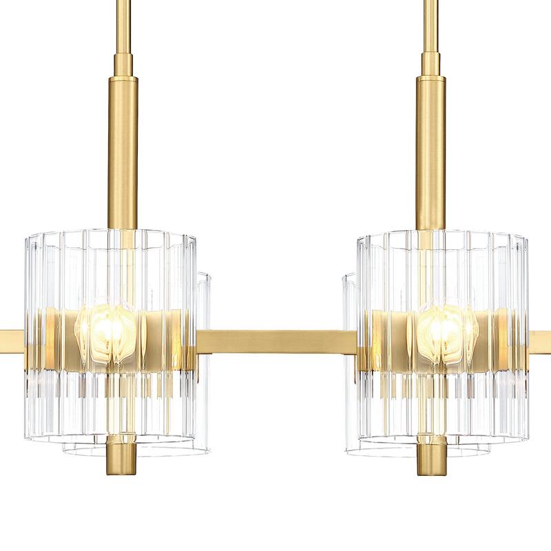 Aries 36 in. 6-Light Brushed Gold Transitional Island Pendant Light