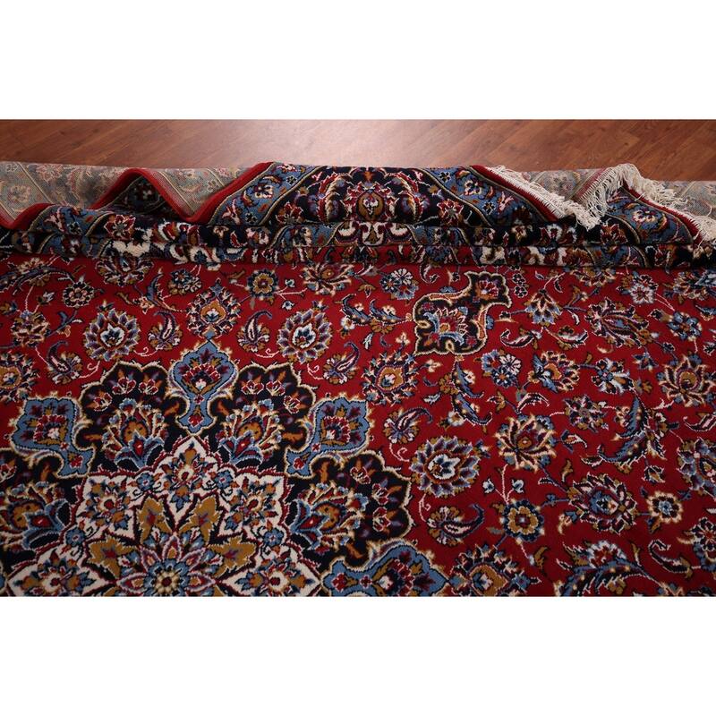Traditional Red Kashan Turkish Rug Machine Made Home Decor Carpet - 9'8" x 12'6"