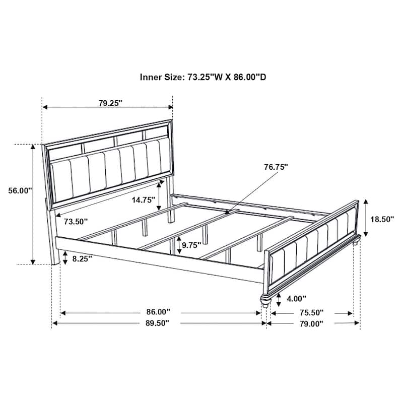 Barzini 4-piece Bedroom Set with Upholstered Headboard