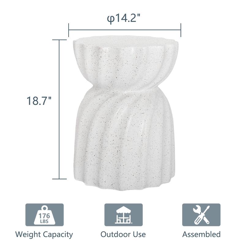 COSIEST 2-Piece Round 14' Outdoor Side Table