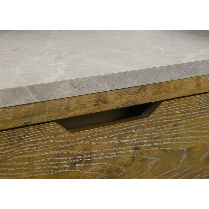 Henderson 1-drawer LED Nightstand Bedside Table Medium Oak