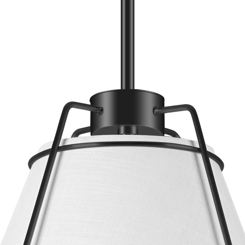 JASIWAY Modern Light Brass Chandelier with E26 Base and Fabric Shade