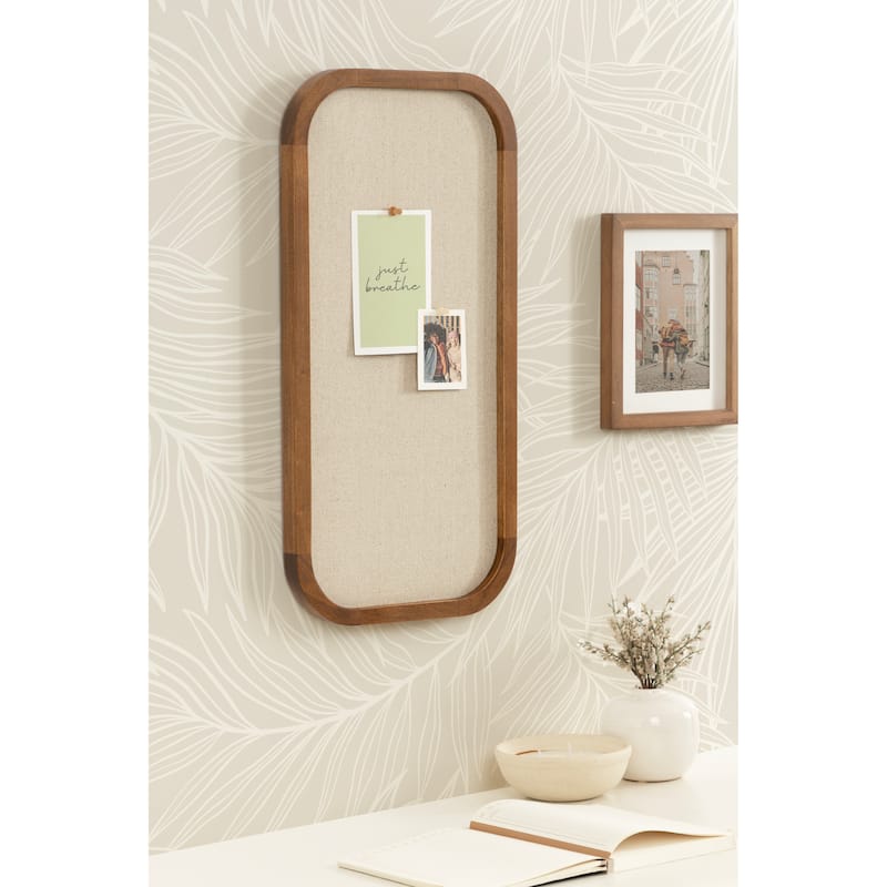 Kate and Laurel Hutton Wood Framed Fabric Pinboard