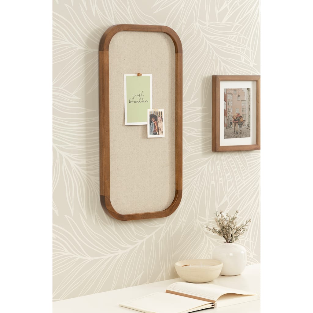 Kate and Laurel Hutton Wood Framed Fabric Pinboard