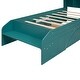 preview thumbnail 20 of 55, Solid Wood Platform Bed Frame Imitate Bridge Design Drawers
