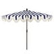 preview thumbnail 68 of 132, 9ft Half Market Umbrella, Scalloped, Crank, Tilt, UV, by JONATHAN Y Navy/White/White