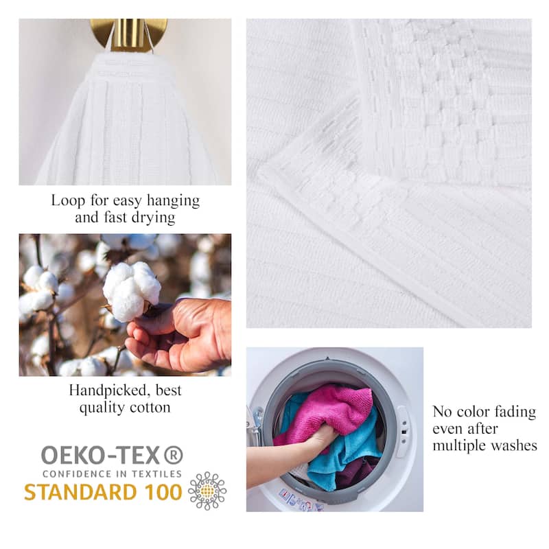 Superior Soho Ribbed Cotton Hand Towel Set of 4