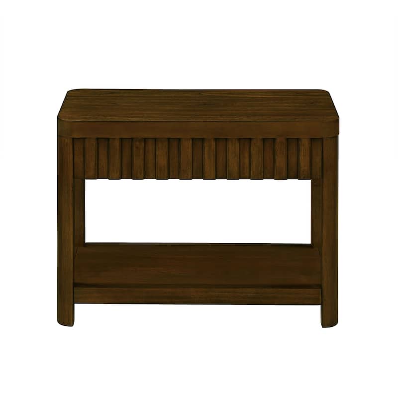 25-inch Farmhouse Side Table with Solid Wood Legs
