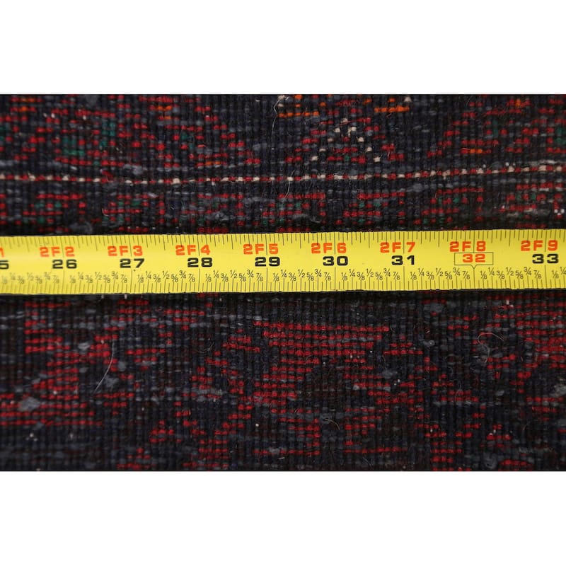 Decorative Geometric Balouch Persian Area Rug Hand-knotted Wool Carpet - 3'4" x 6'4"