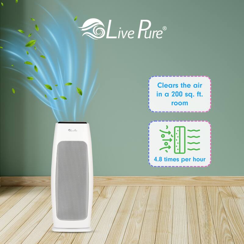 LivePure LP270THP Sierra Series Digital Tall Tower Air Purifier with Permanent Filtration