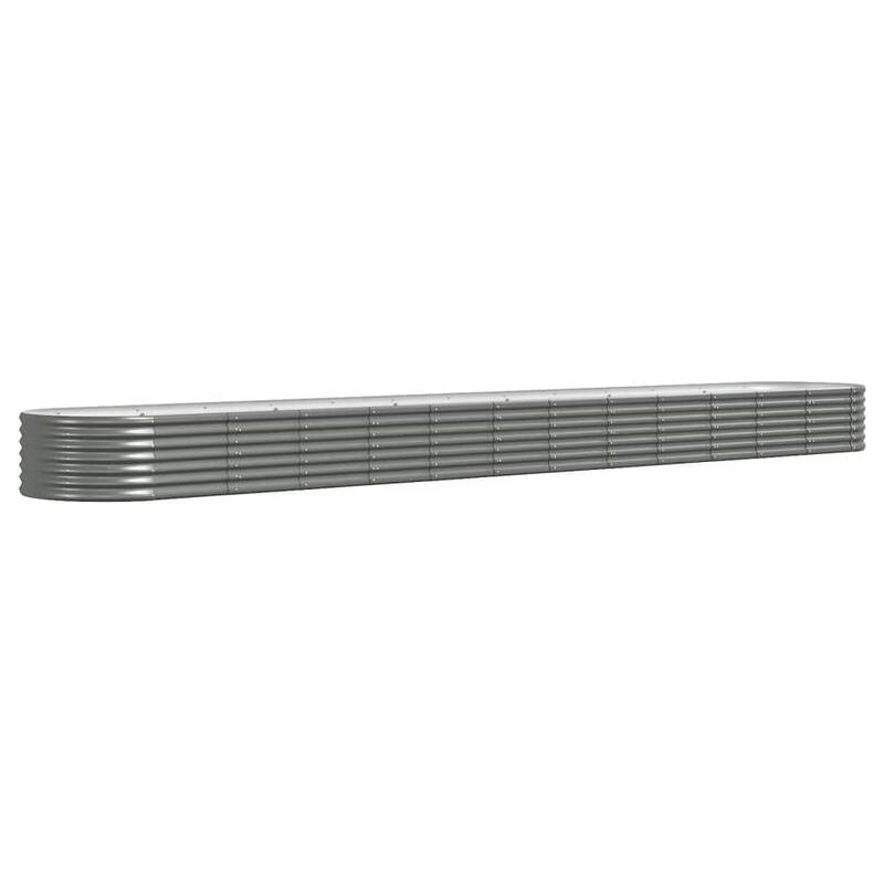 vidaXL Raised Garden Bed Raised Flower Bed Galvanized Steel Outdoor Planter