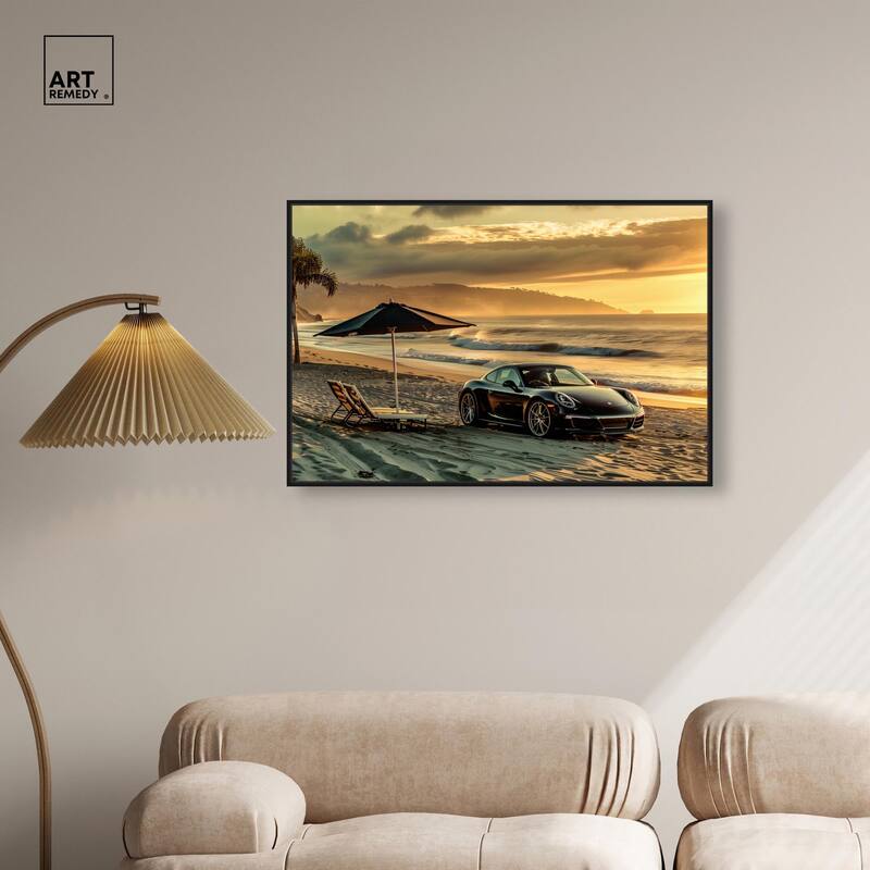 Lovely Sunset Beach Drive Canvas by Art Remedy